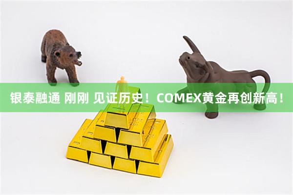 银泰融通 刚刚 见证历史！COMEX黄金再创新高！