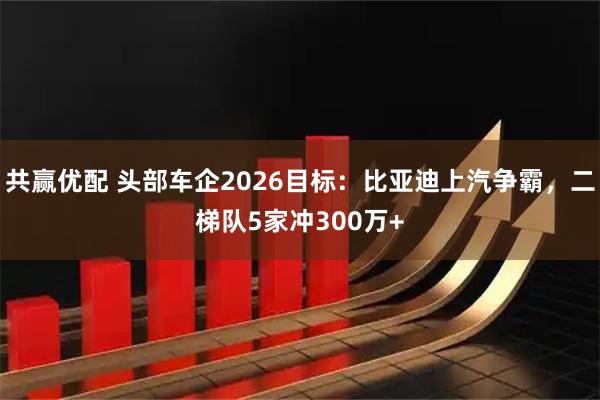 共赢优配 头部车企2026目标：比亚迪上汽争霸，二梯队5家冲300万+